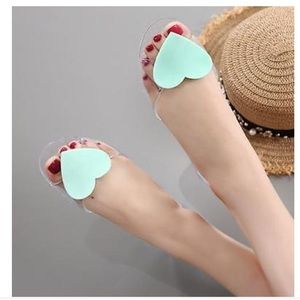 Teal Heart Jelly Flat Shoes